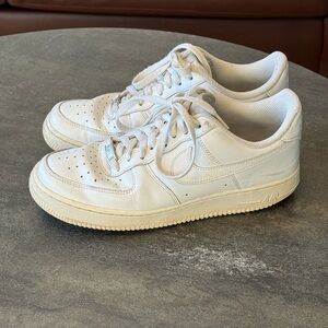 Nike Air Force 1 White Sneakers (Size 10 Women’s)